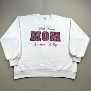 Vintage Point Loma Nazarene College Sweatshirt Womens XL White University 90s